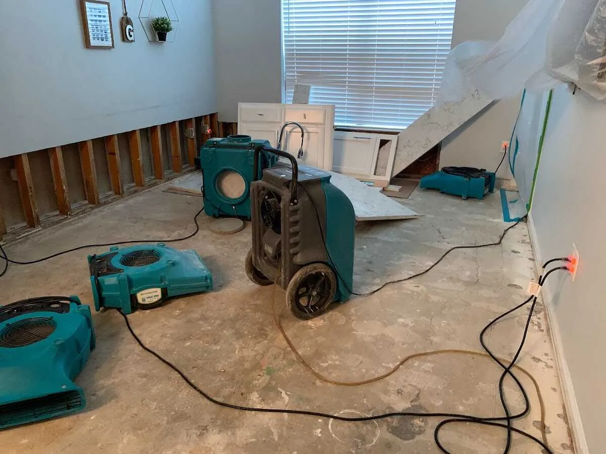 Dehumidifier in flood-cut room for Water Extraction & Removal in Lake St. Louis